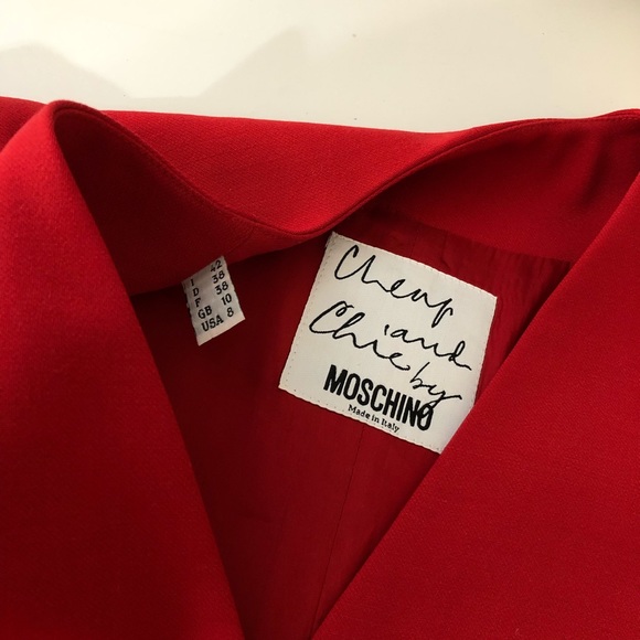 90s Moschino Cheap & Chic Red Button Front Dress - Picture 5 of 8